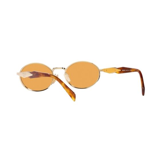 PRADA PR 65ZS ZVN02Z Pale Gold Orange Lenses Sunglasses Unisex AUTHENTIC - Picture 6 of 10